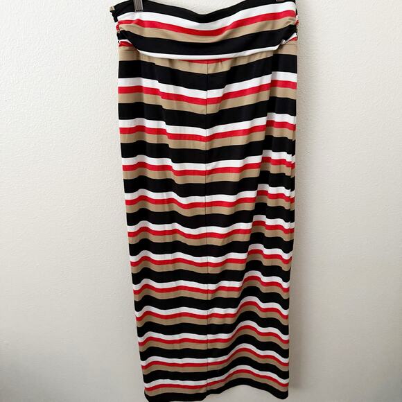 LANE BRYANT | Maxi Skirt Stripe Striped Autumn Orange Tan Black | Size 14/16 - Picture 4 of 6